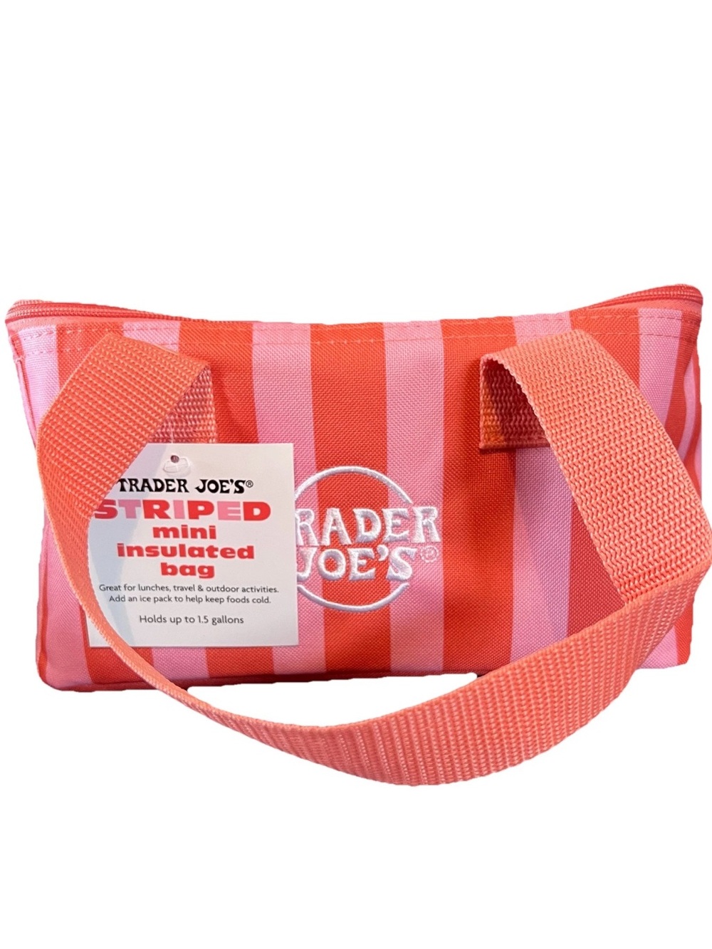 NWT Trader Joe's 2026 Mini Insulated Tote Summer Fun Ltd Ed - Strawberry Stripe